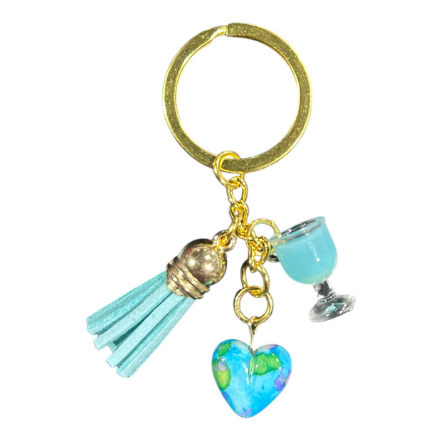 Heart and tassel keyring