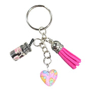 Heart and tassel keyring
