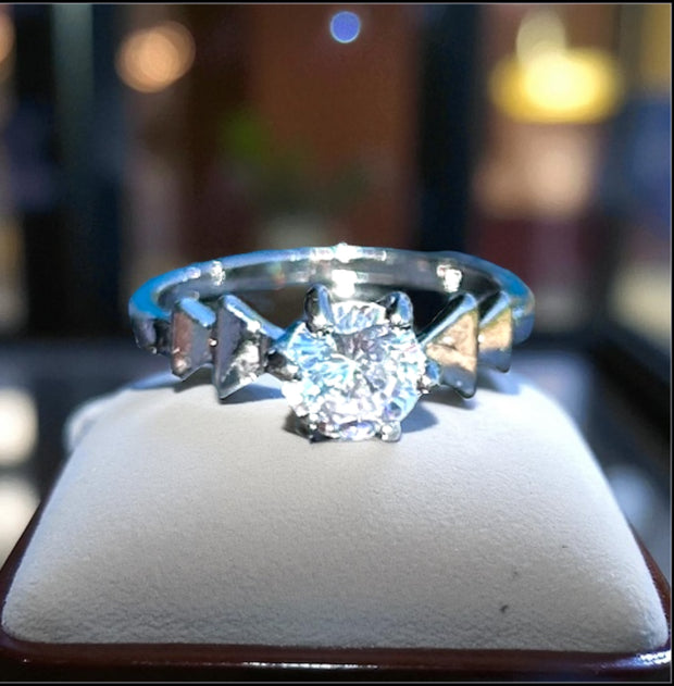 Elegant Synthetic Zircon Alloy Ring