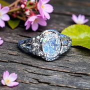 Elegant Synthetic Zircon Alloy Ring