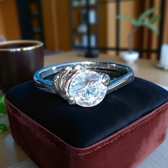 Elegant Synthetic Zircon Alloy Ring