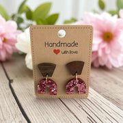 Handcrafted Charm: Resin, Wood, Faux Leather  & Acrylic Earrings