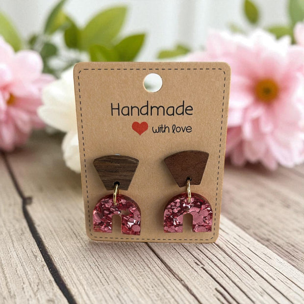 Handcrafted Charm: Resin, Wood, Faux Leather  & Acrylic Earrings