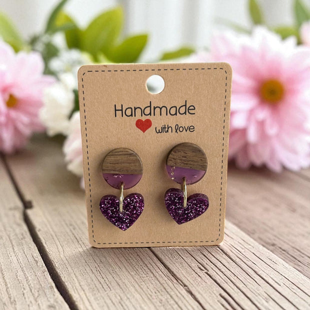 Handcrafted Charm: Resin, Wood, Faux Leather  & Acrylic Earrings