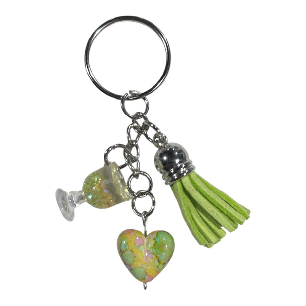 Heart and tassel keyring