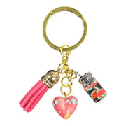 Heart and tassel keyring