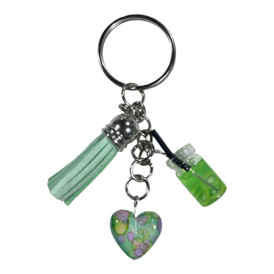 Heart and tassel keyring