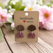 Handcrafted Charm: Resin, Wood, Faux Leather  & Acrylic Earrings