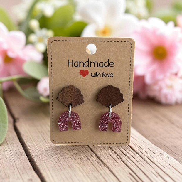 Handcrafted Charm: Resin, Wood, Faux Leather  & Acrylic Earrings