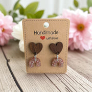 Handcrafted Charm: Resin, Wood, Faux Leather  & Acrylic Earrings