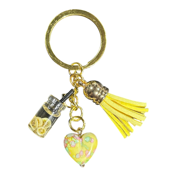 Heart and tassel keyring