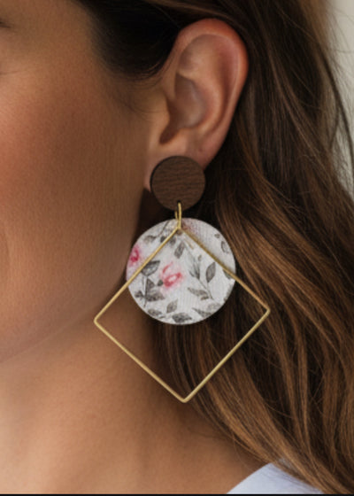 Handcrafted Charm: Resin, Wood, Faux Leather  & Acrylic Earrings